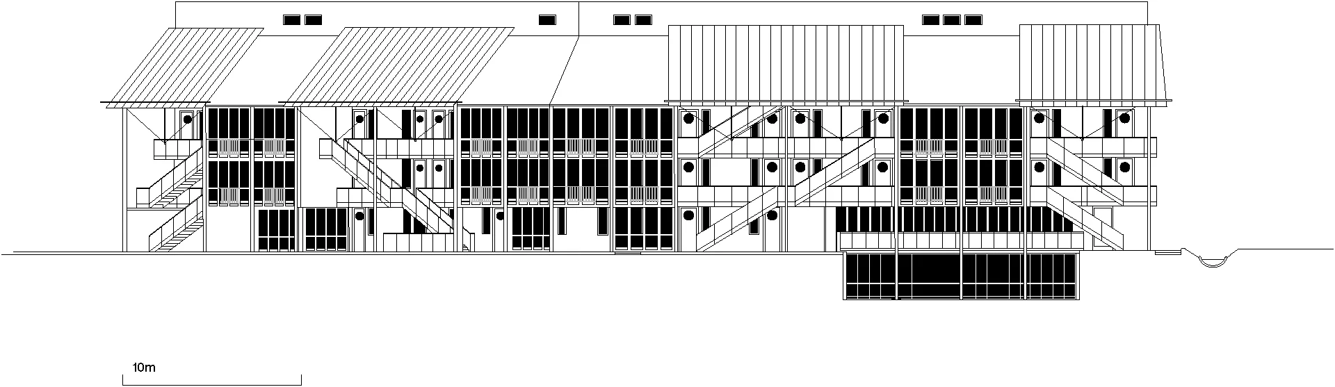 Ansicht Nord, Werner-Heisenberg-Haus 1989, Marita Adam, Jürgen Adam, Adam + Partner