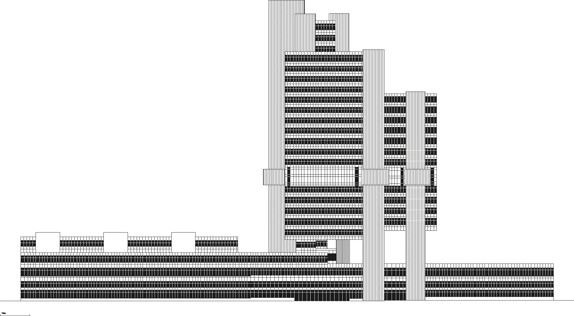 Ansicht West, Hypo Verwaltungszentrum 1981, Bea Betz, Walther Betz, Betz Architekten