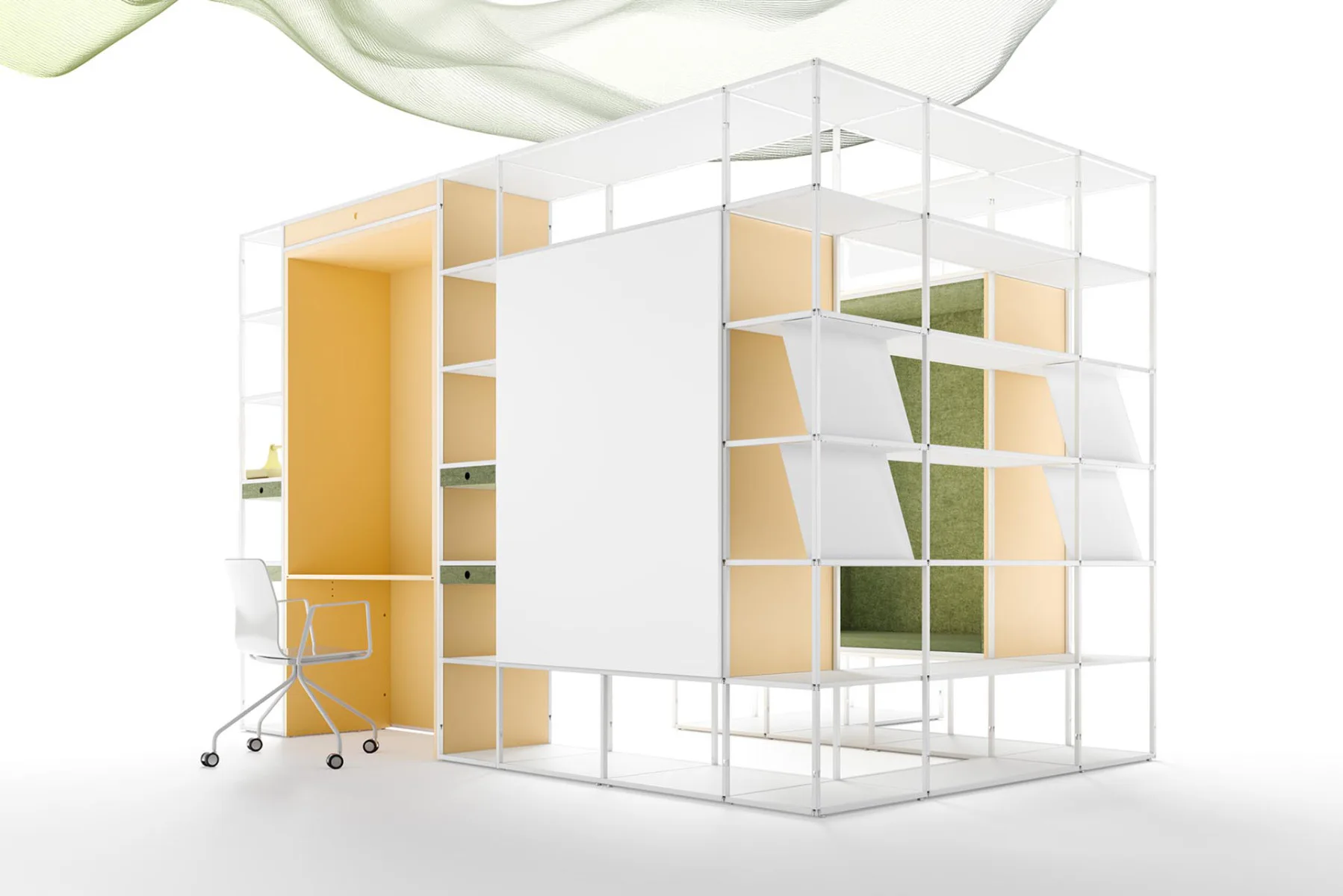P5 mit integriertem Arbeitsplatz und Sitznische.
