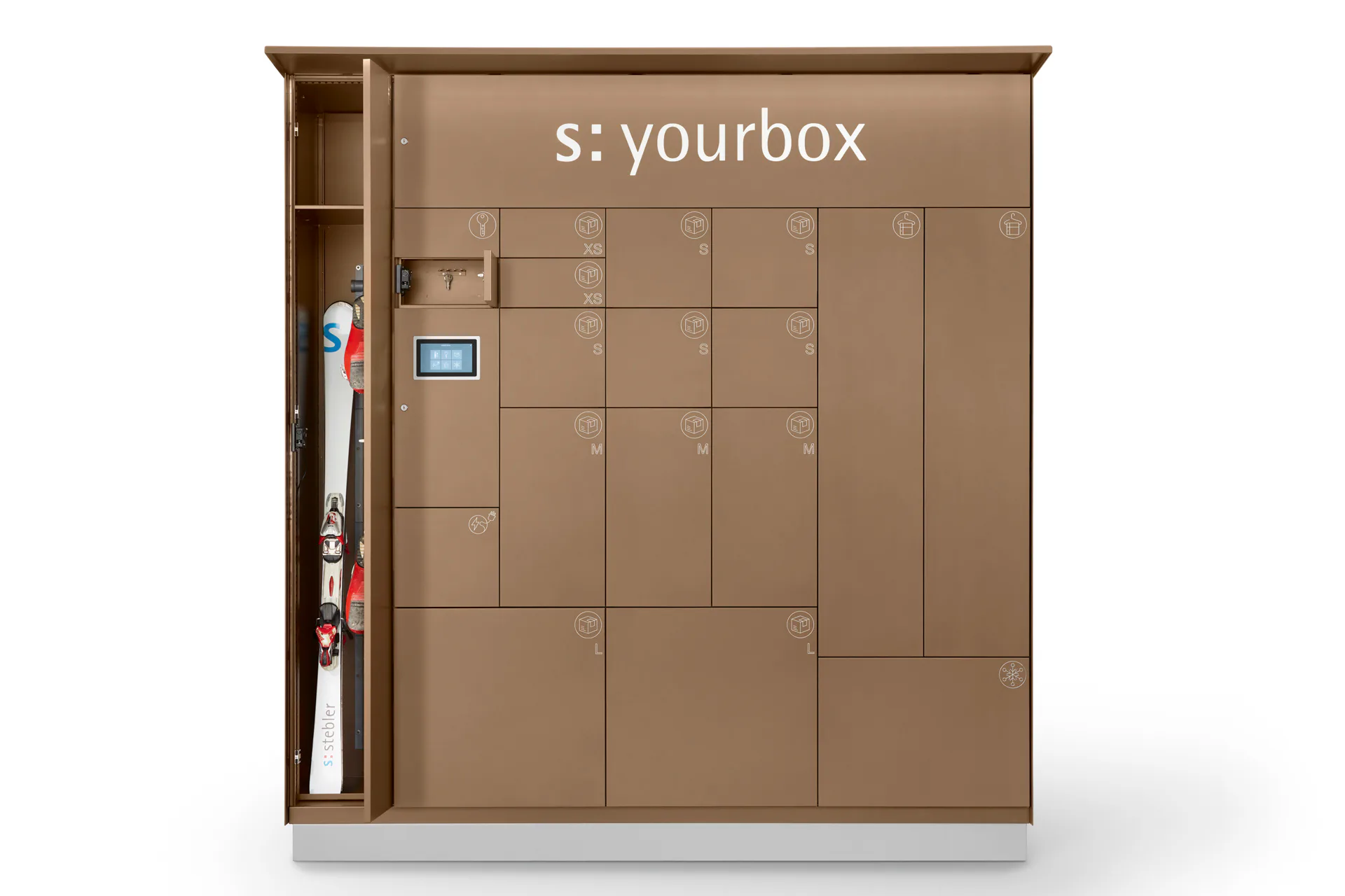 Modulare Paketfachanlagen sind möglich mit Schlüsselbox, Medikamentendepot, Kleiderschrank, Kühl- und Heizfächer oder Ladefächern für Akkus von E-Bikes, Scootern, Mobiltelefonen.