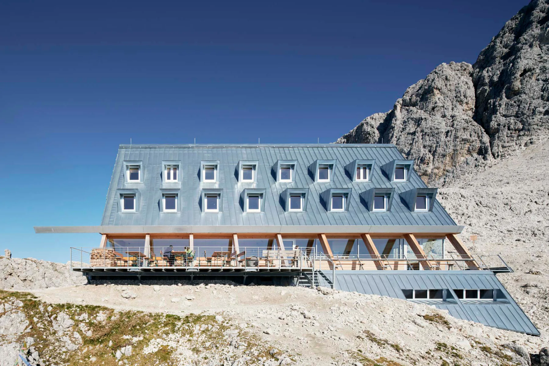 Senoner Tammerle Architekten, Schutzhaus Santnerpass 2734 m, Santnerpass, Tiers 2023