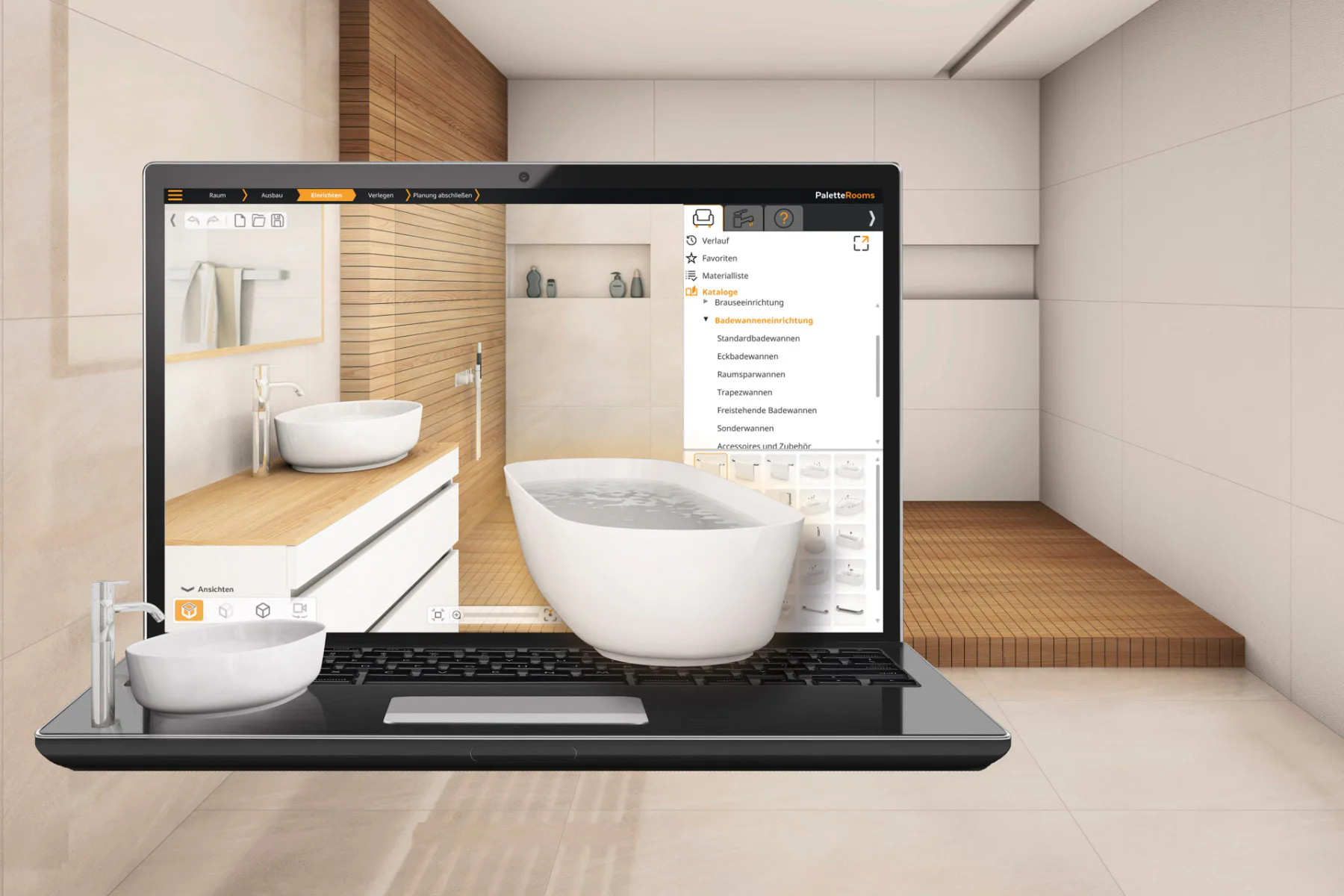 Mit Palette Rooms unterstützt Hersteller Palette CAD die intuitive Möbel- und Raumplanung.