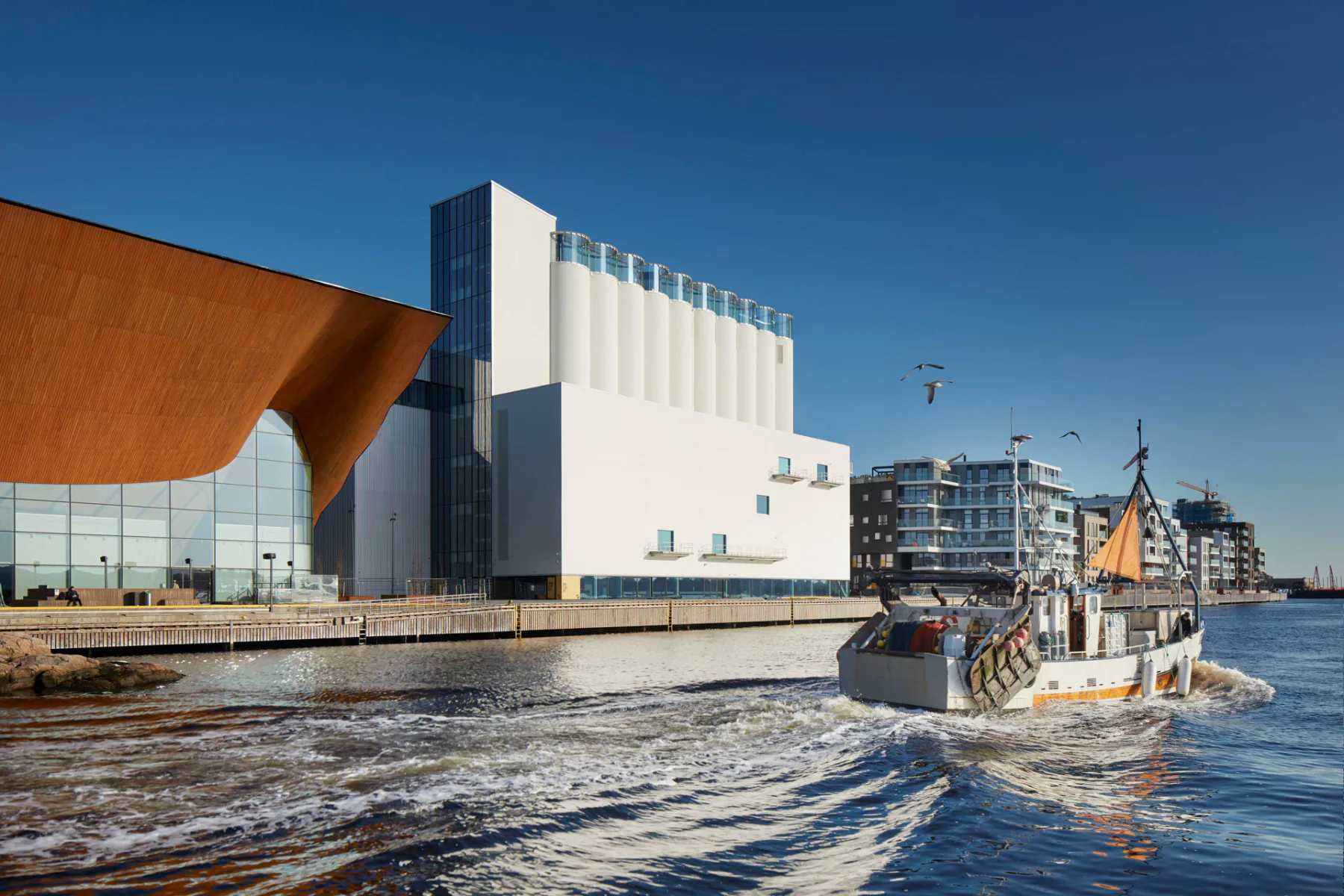 Das neue Kunstsilo in Kristiansand ist Teil des neuen Kulturviertels.