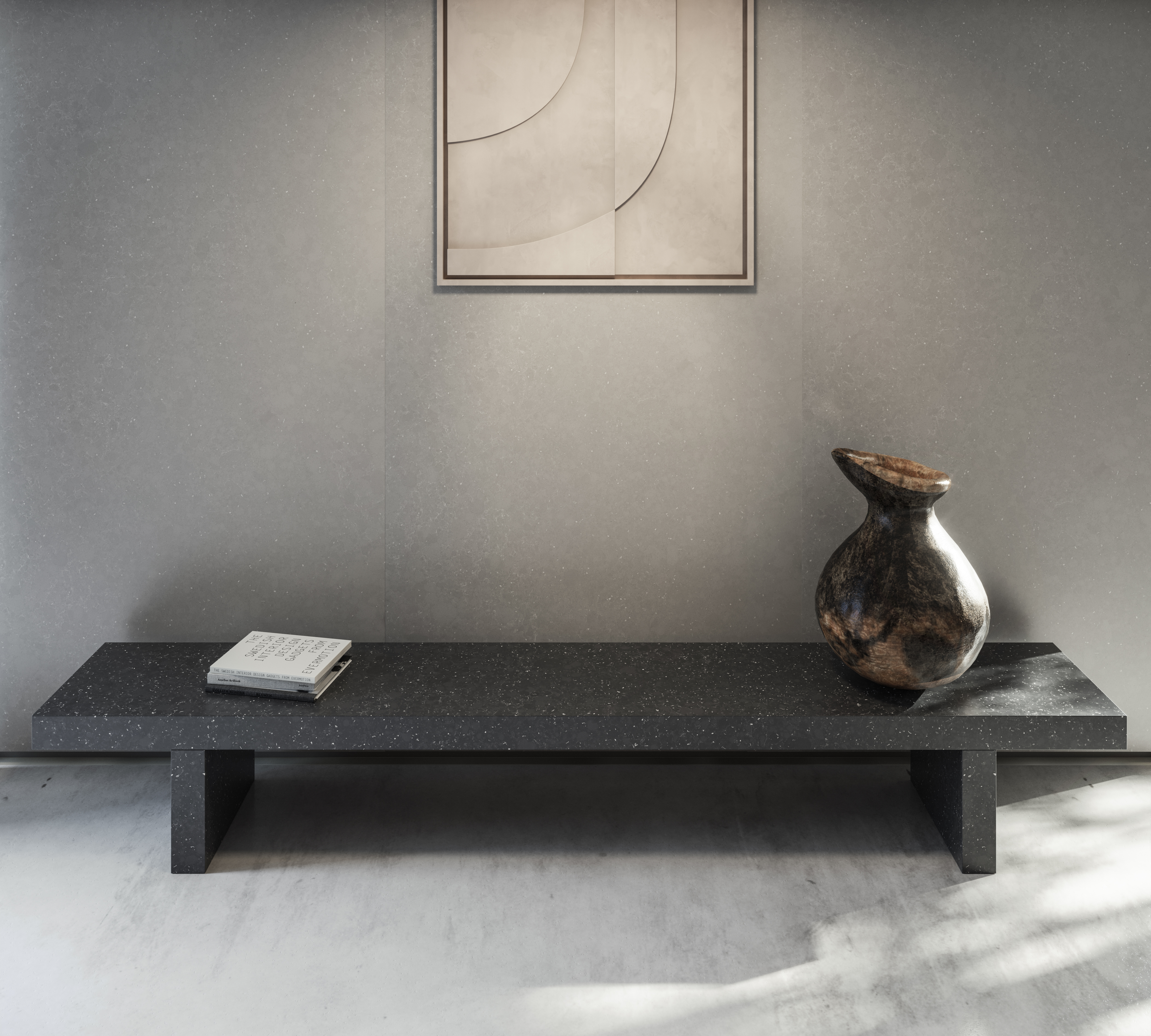 Silestone XM ist eine hybride Mineraloberfläche mit maximal 10% kristalliner Kieselsäure. Die Farben der Earthic-Serie enthalten bis zu 30 % Recycling-Materialien.