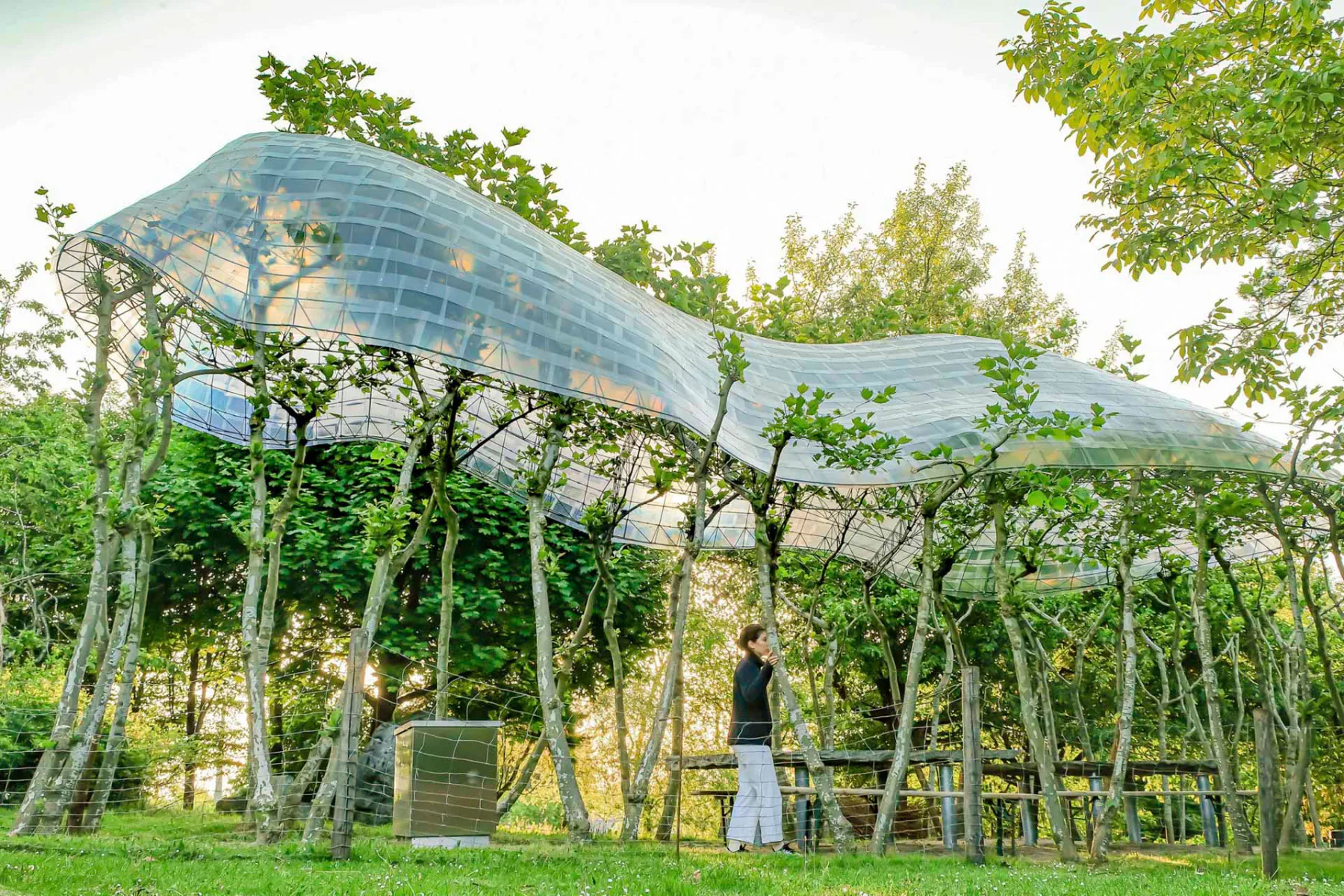 Eines der studentischen Selbstbauprojekte: Der baubotanische Pavillon ArborKitchen.
