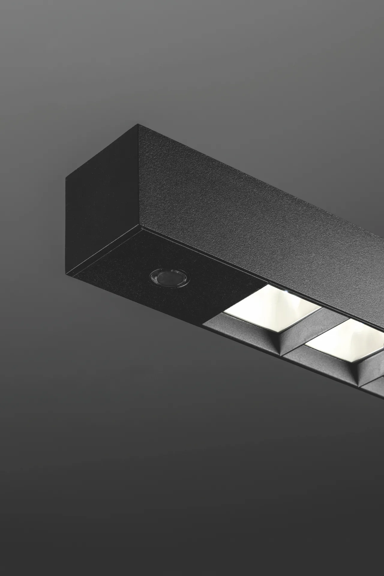 Die Hybridoptik und hochwertige LEDs der Inform F bieten hohe Energieeffizienz. Mit optionalen Sensoren passt sich die Leuchte automatisch an die Raumbelegung und das Tageslicht an, um den Stromverbrauch zu senken.
