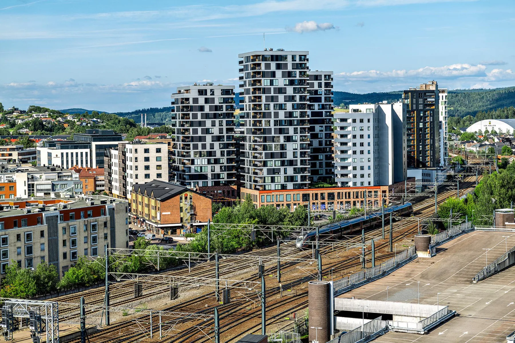Das Stadtquartier Meierikvartalet in Lillestrøm.