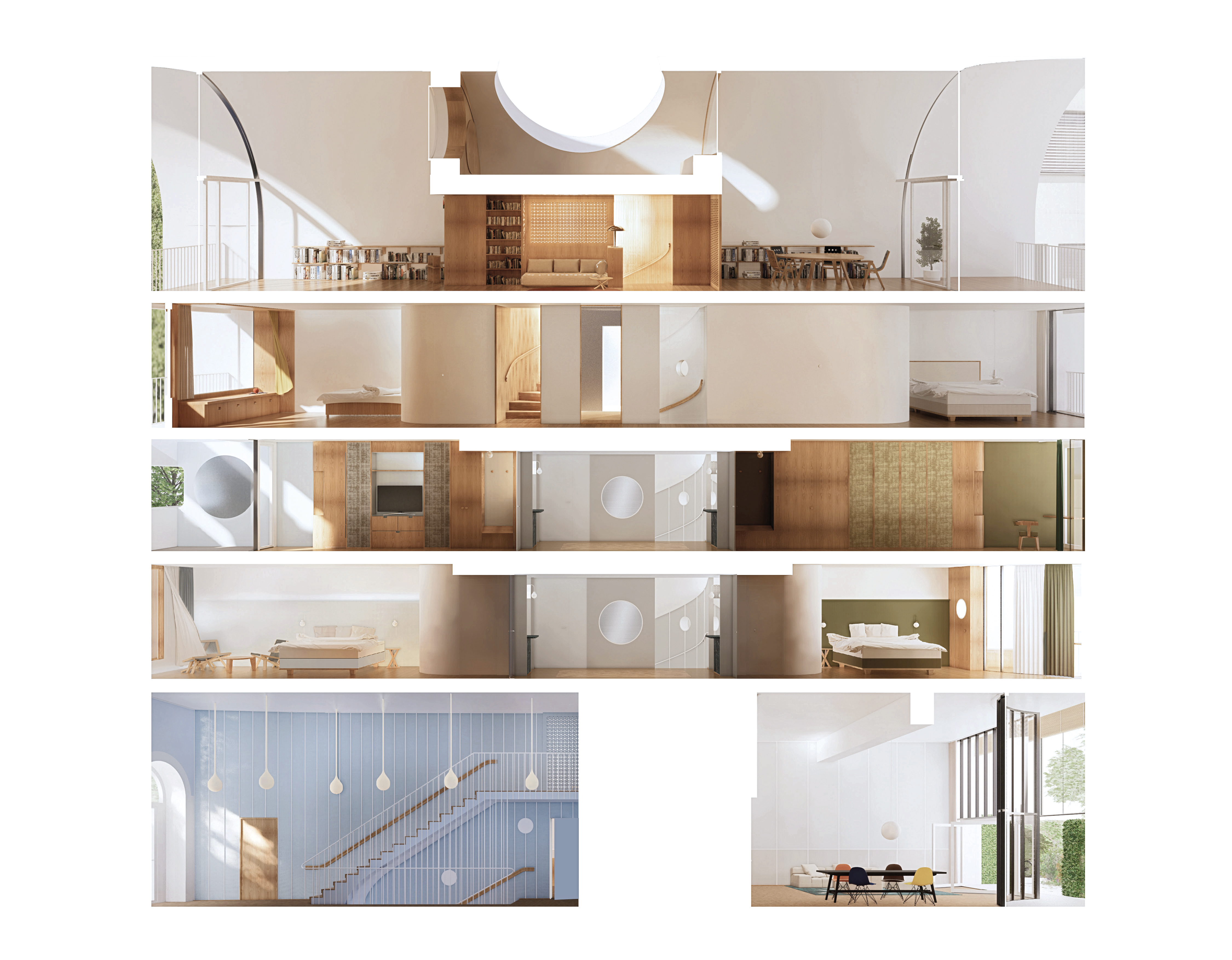 Visualisierung Gebäudeschnitt bb
Maßstab 1:250