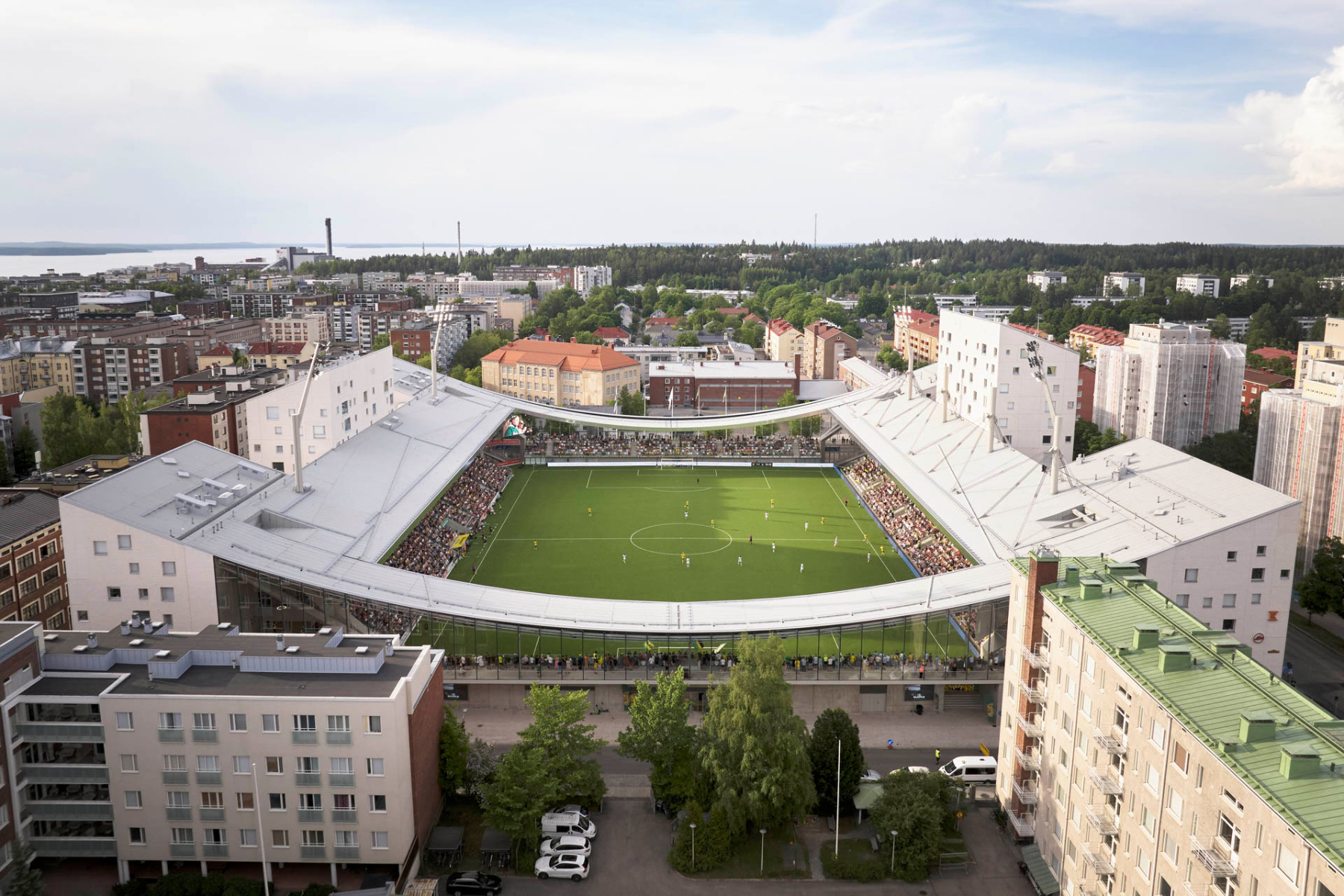 Hybrides Stadion in Tampere von JKMM