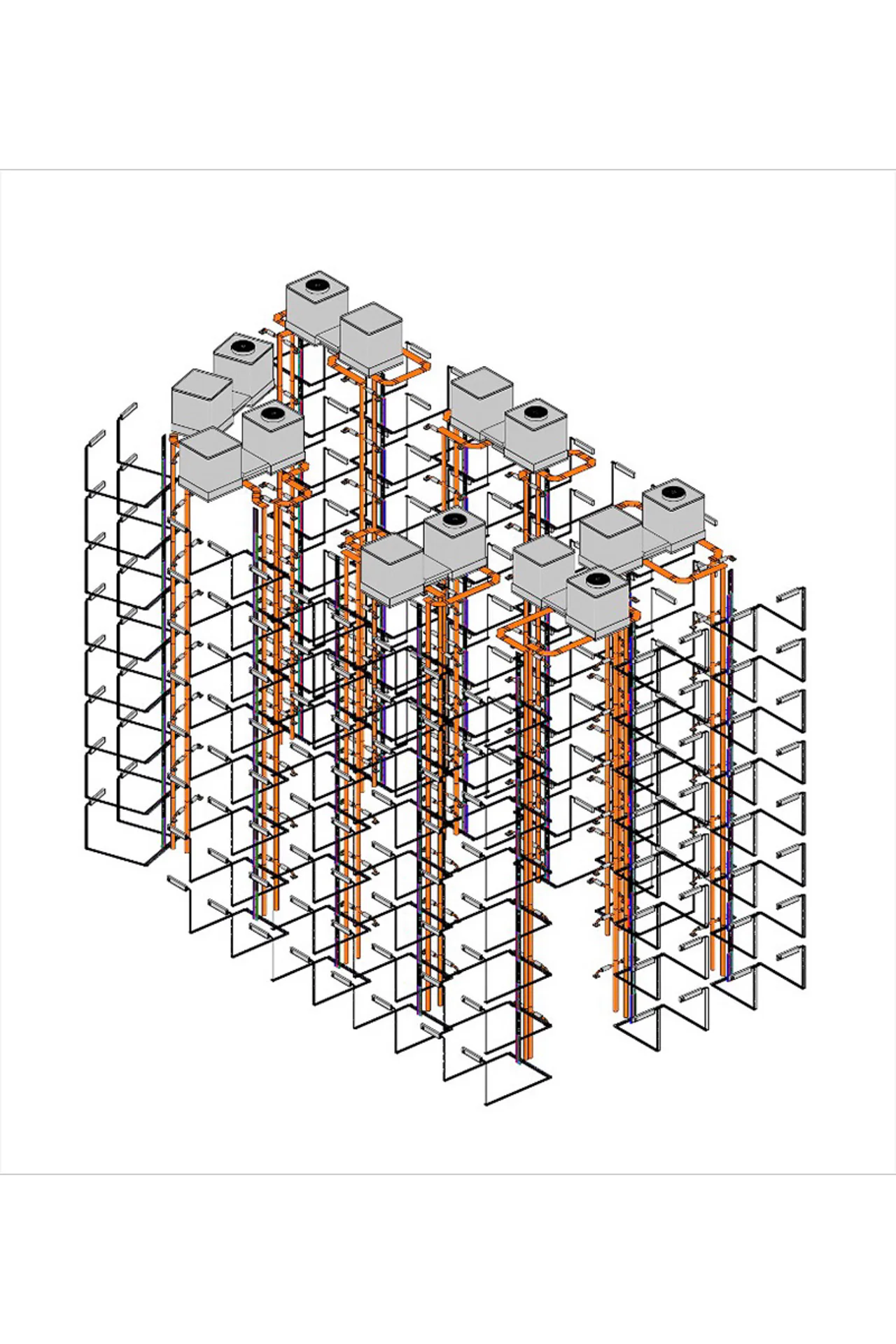 Vereinfachte Installation mit dem Envola-System: Die kompakte Energiezentrale auf dem Dach und vorgefertigte Schächte reduzieren den baulichen Aufwand deutlich.