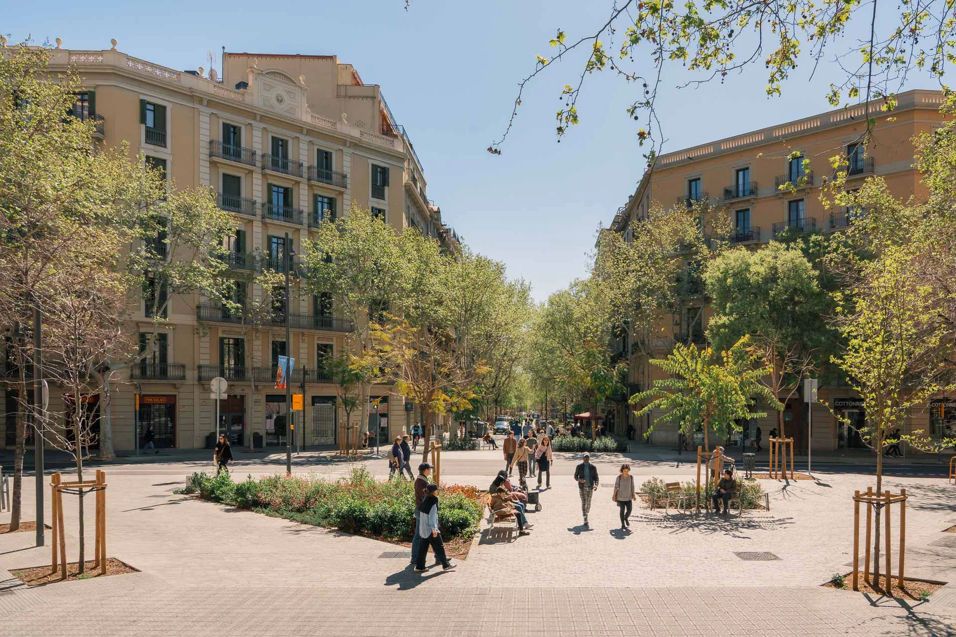 Green Axes and Squares in Barcelona