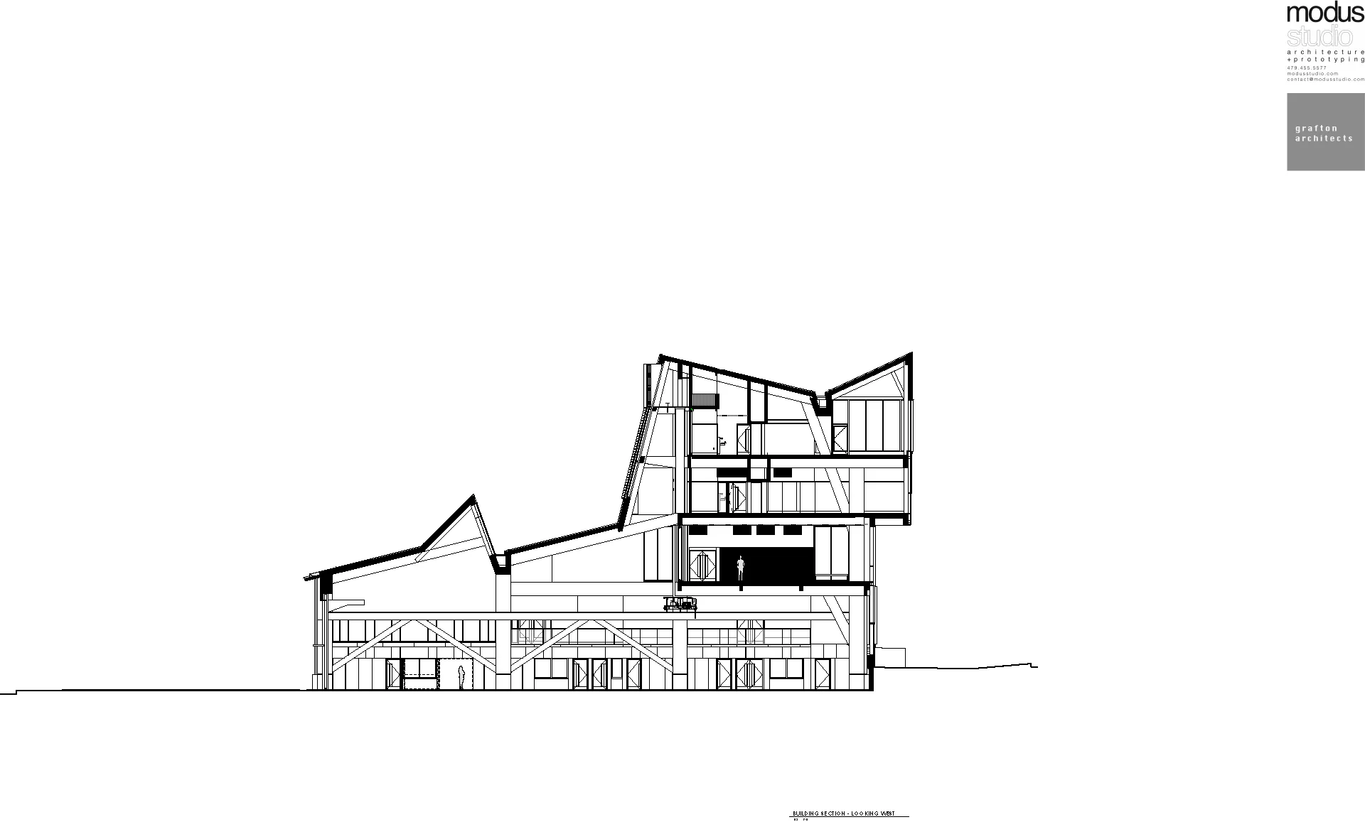 Längsschnitt des Anthony Timberlands Center, Grafik