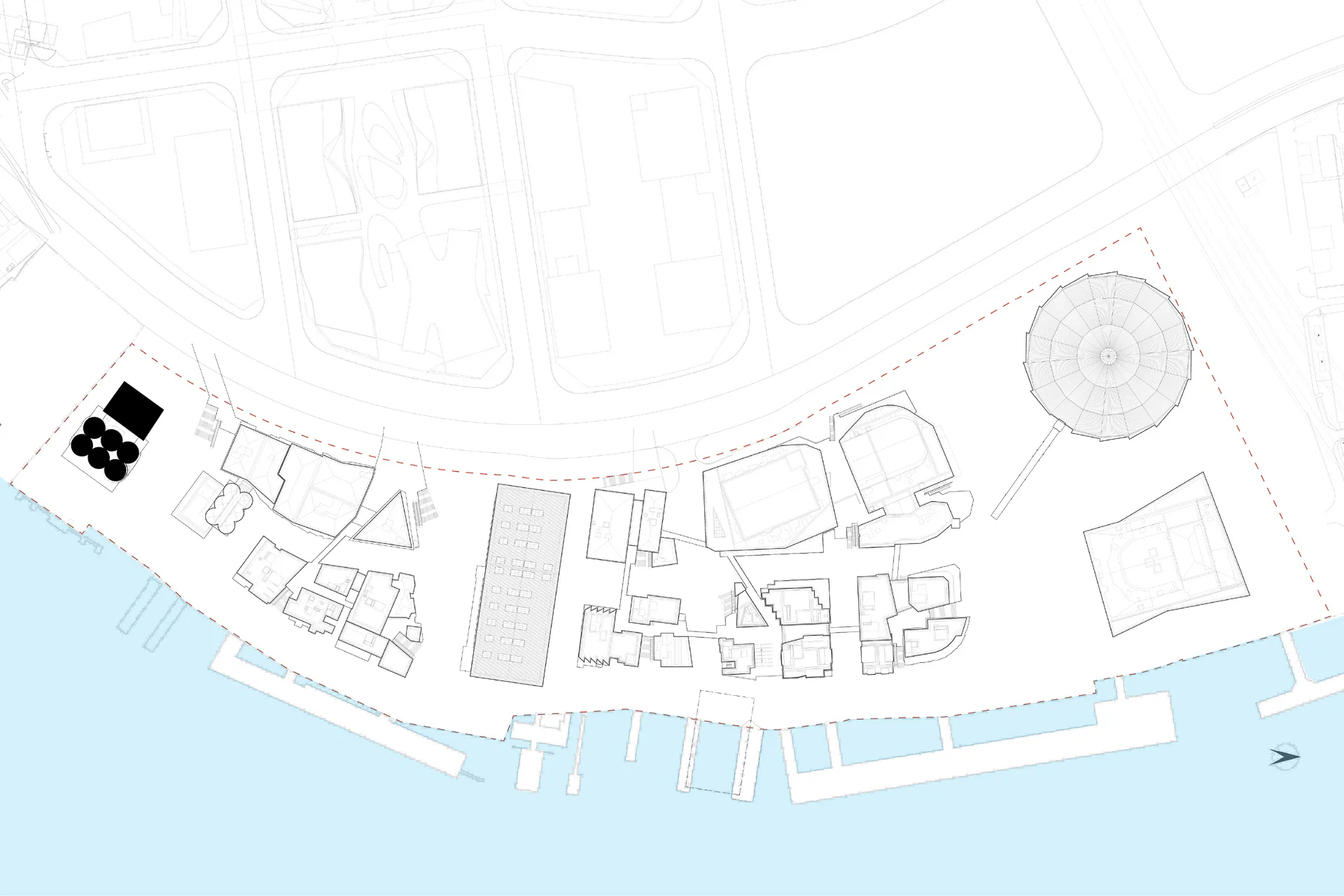 Lageplan des umgebauten Zementwerks, Grafik