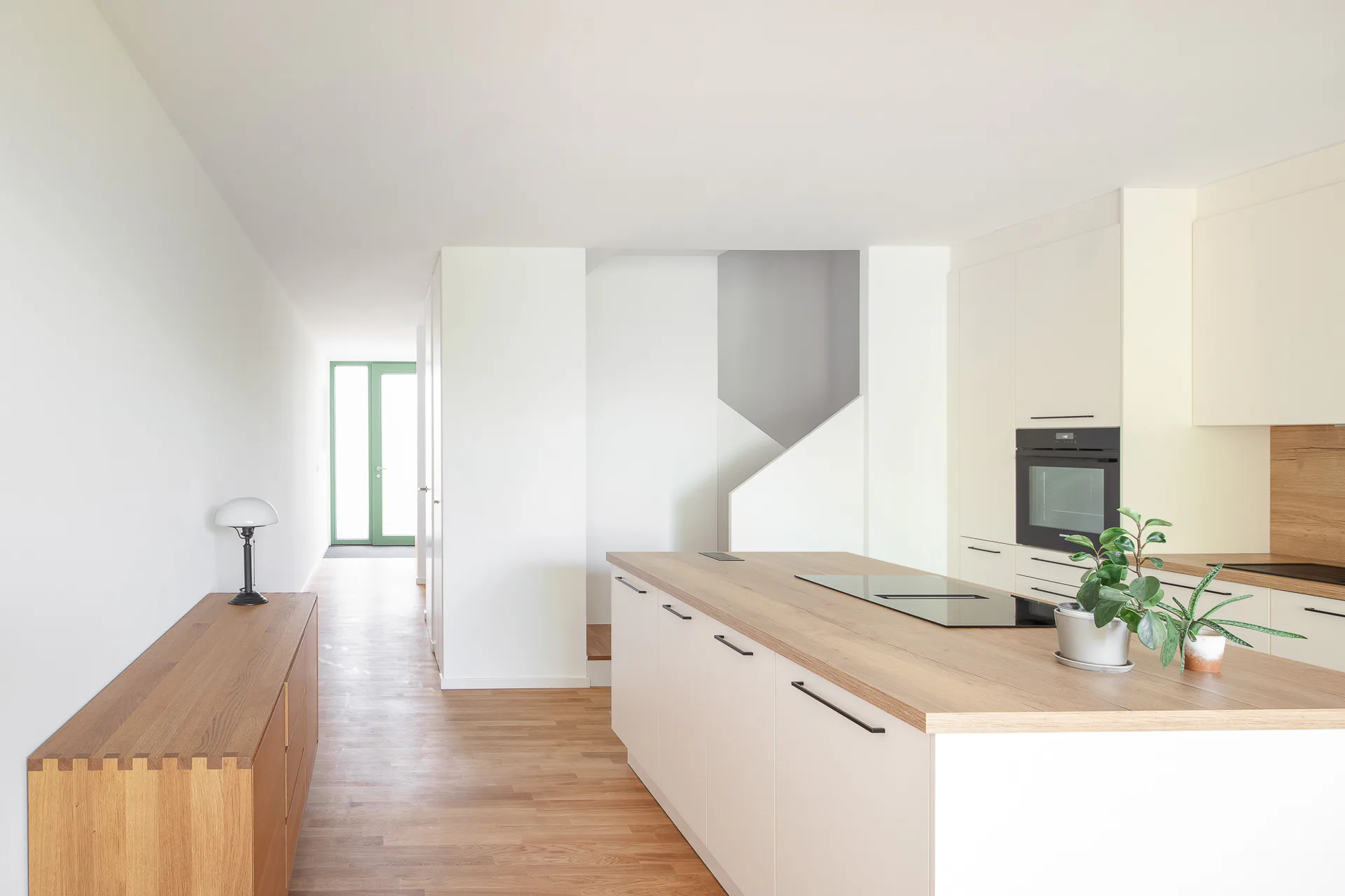 Blick in eine der Maisonettewohnungen im dritten und vierten Obergeschoss.