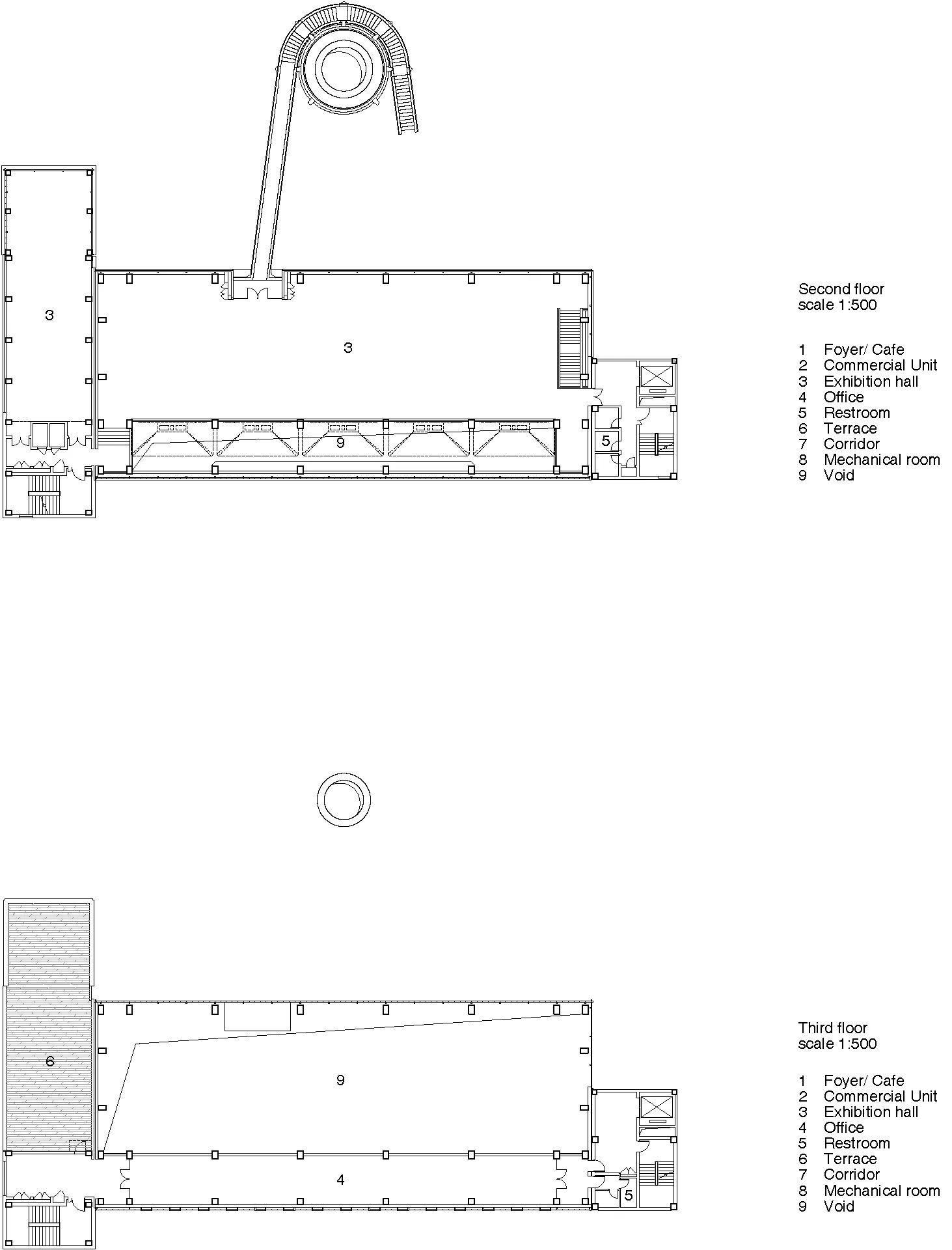 Grundrisse 2. OG und 3. OG, Grafik