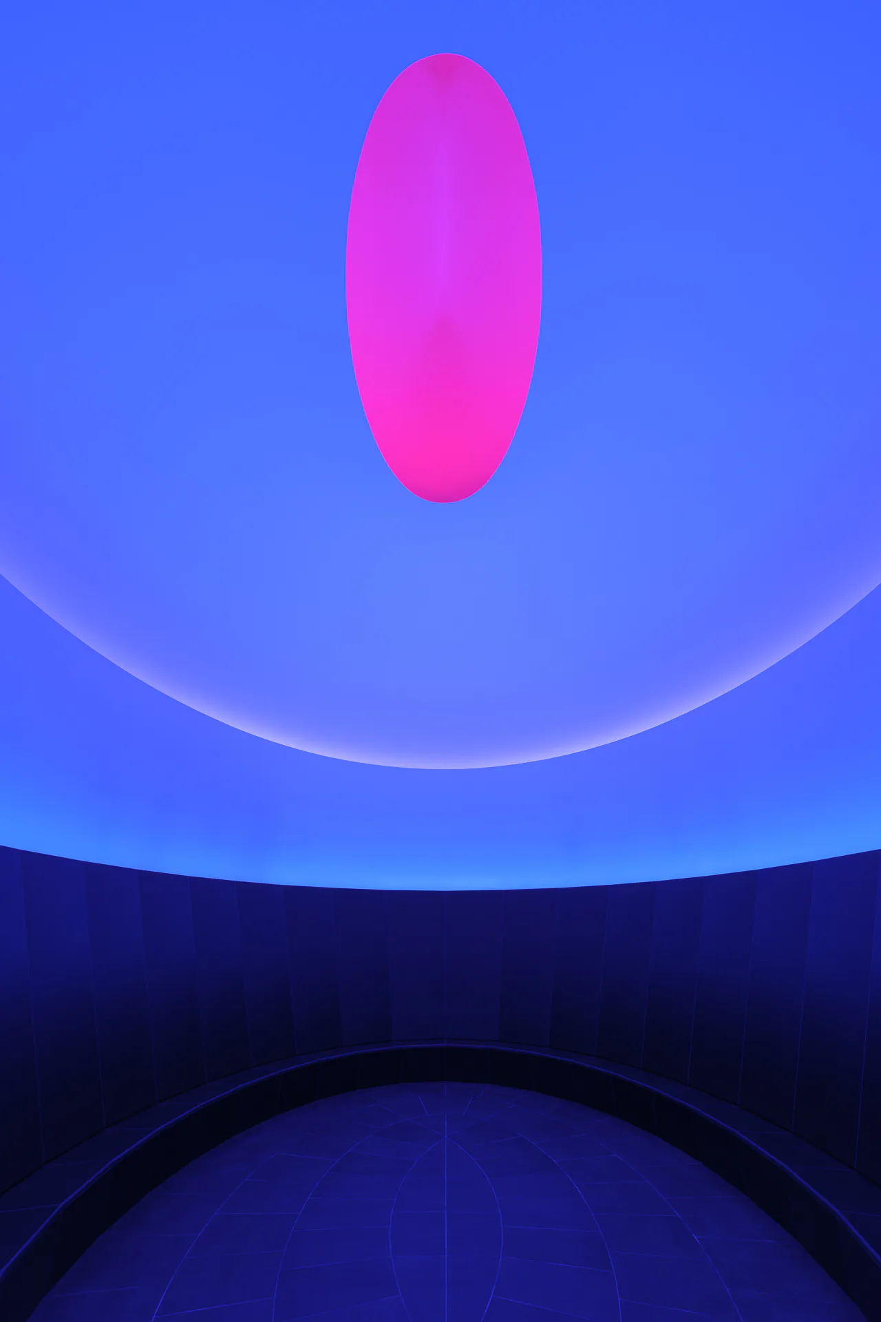 433 LED-Hochleistungsleuchten von Zumtobel choreografieren verteilt über drei Lichtringe unique Farbverläufe.