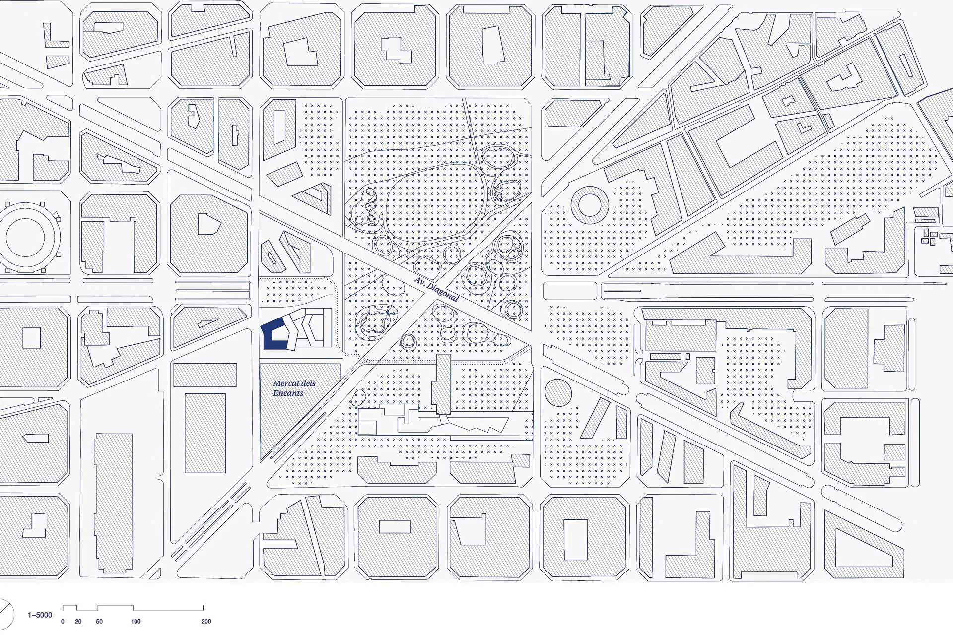 Lageplan der Illa Glóries, Grafik
