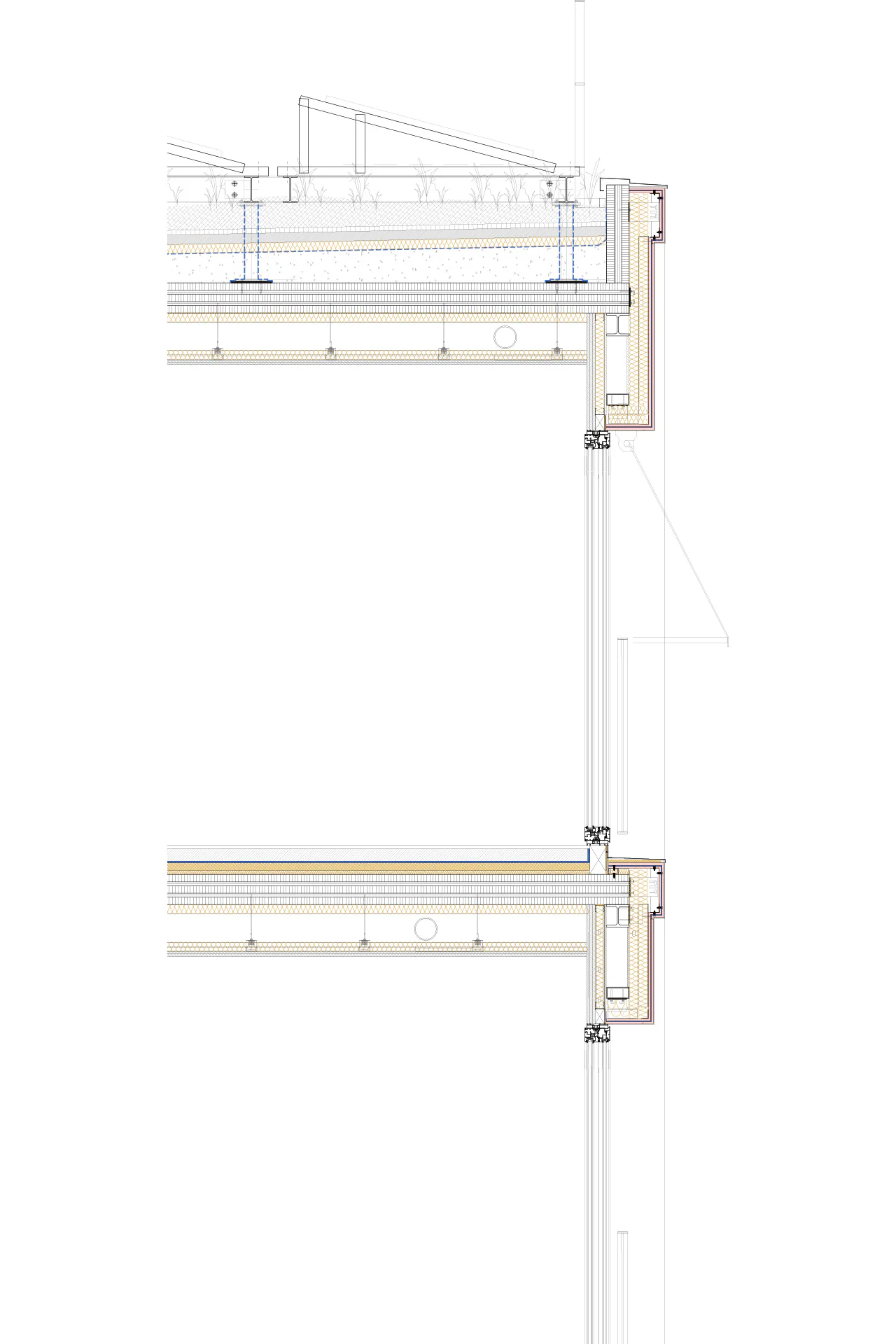 Vertikalschnitt der Außenfassade, Grafik