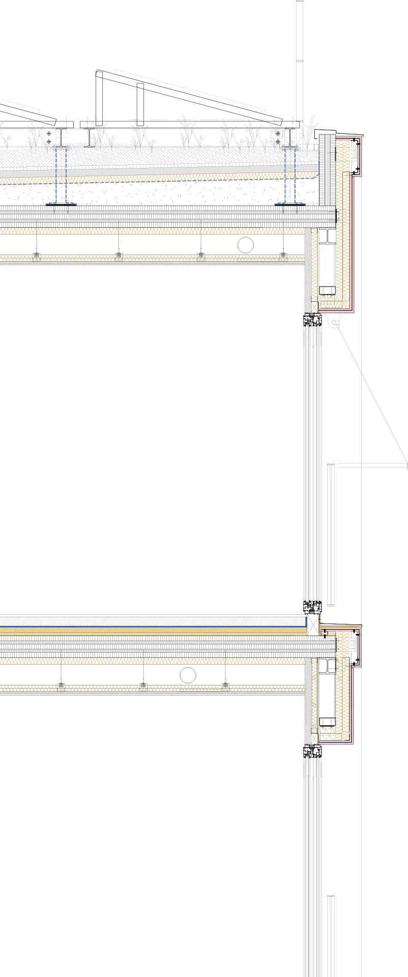 Vertikalschnitt der Außenfassade, Grafik