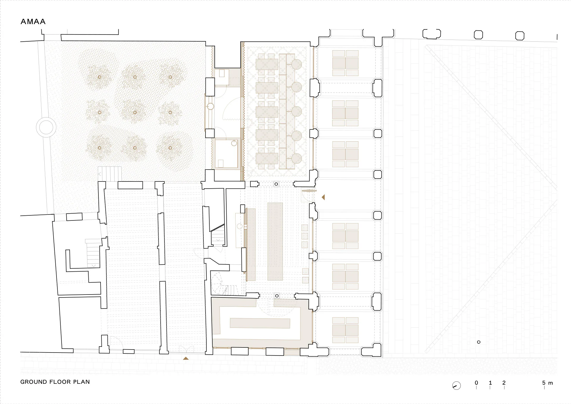 AMAA, Caffè Nazionale in Arzignano, Italy, Grundriss Erdgeschoss, Grafik