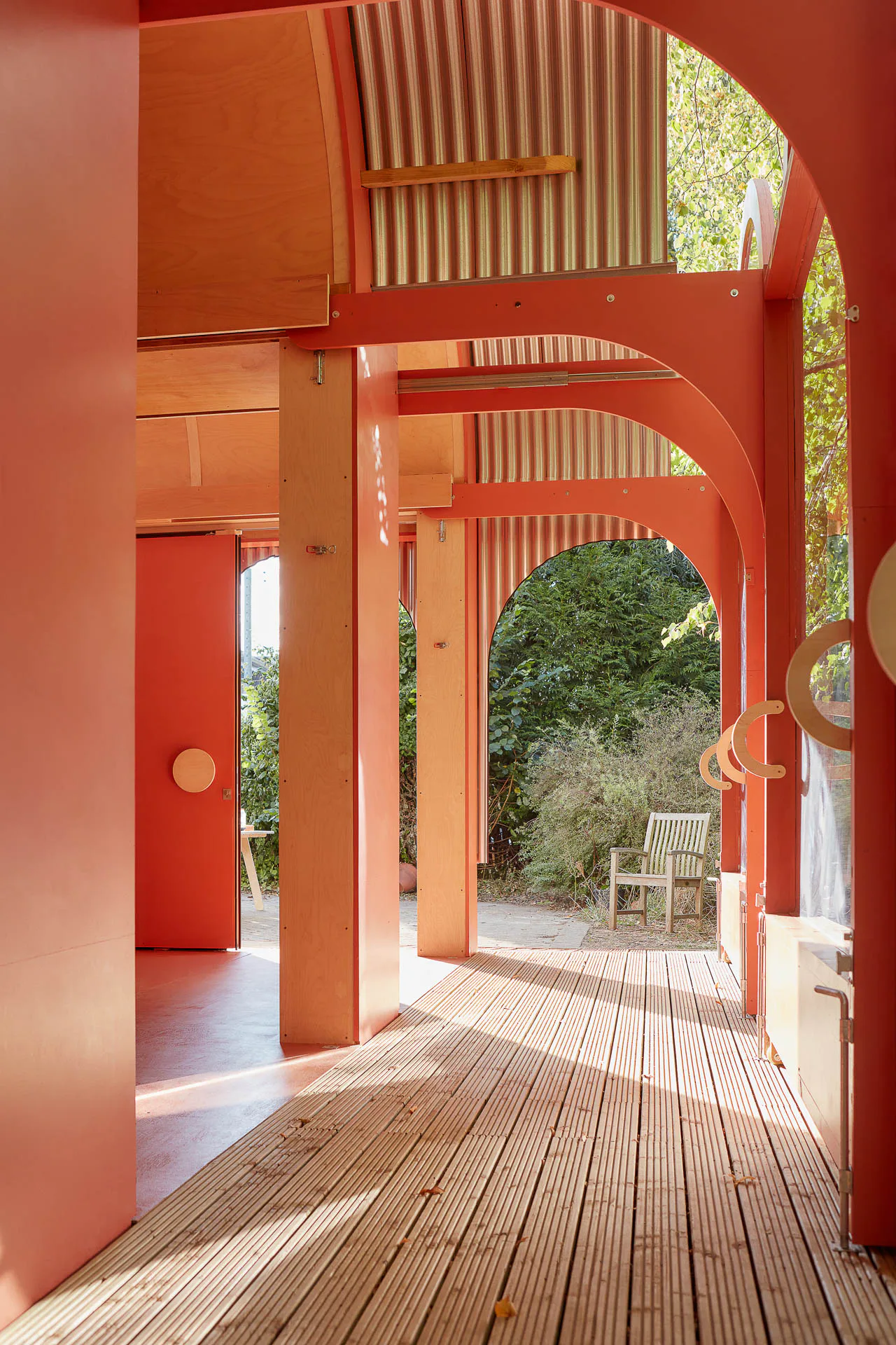The Blooming Shed is a dynamic space that can be extended onto the wooden terrace as required.
