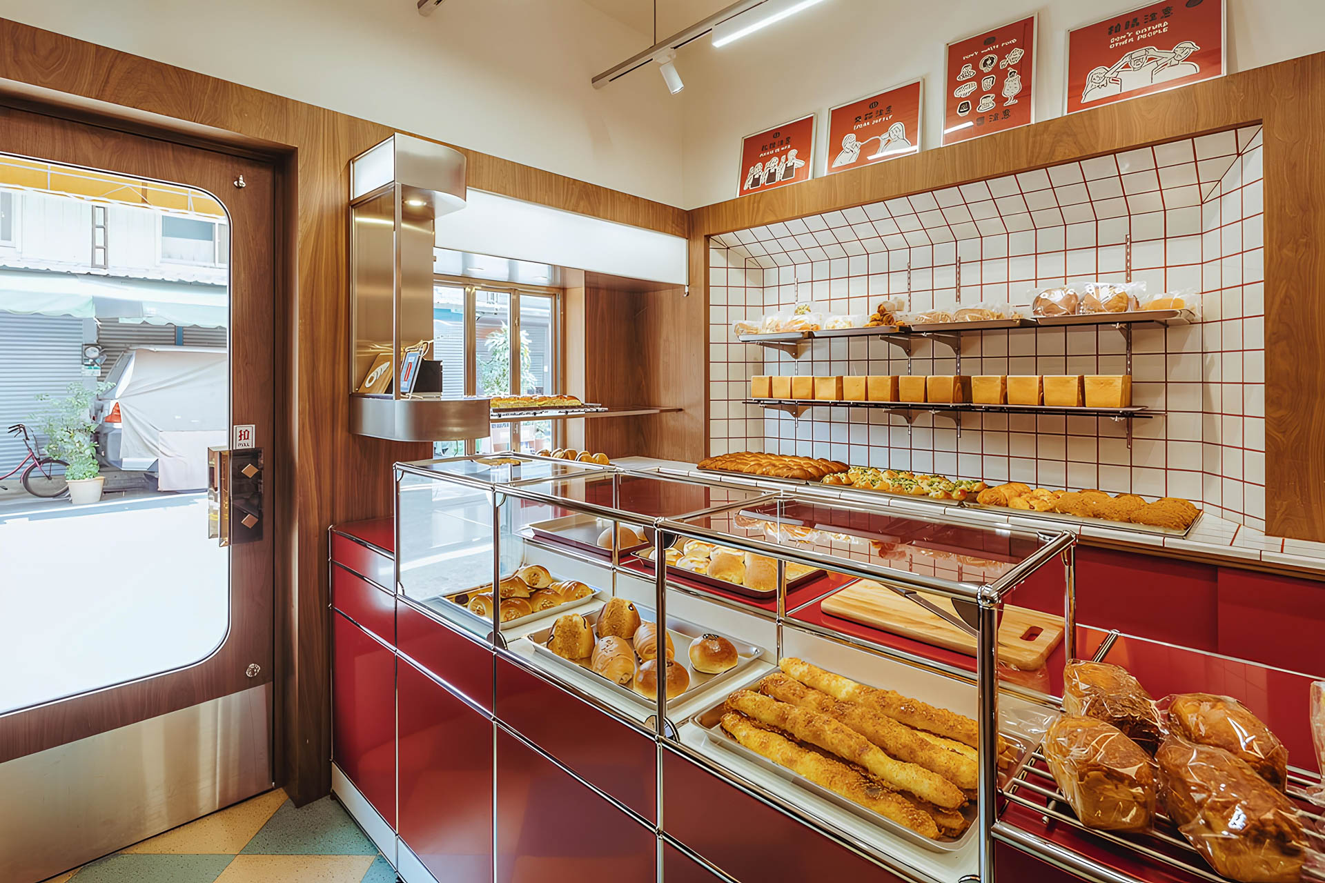 Flexibles Möbelsystem im Bäckereiraum