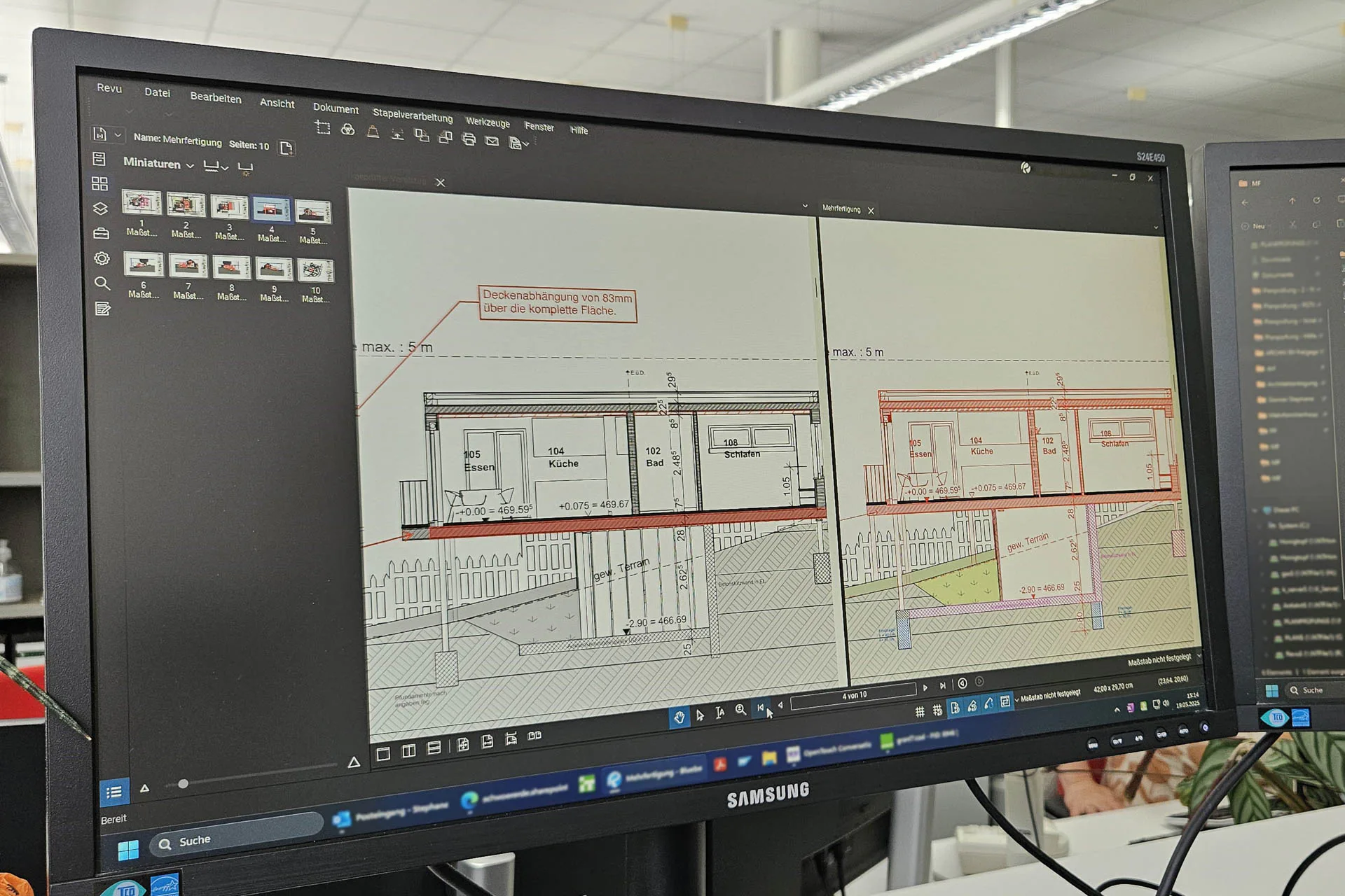 Bluebeam Revu wird genutzt, um Änderungen im Projektverlauf oder durch die Fachplanungen abzugleichen.