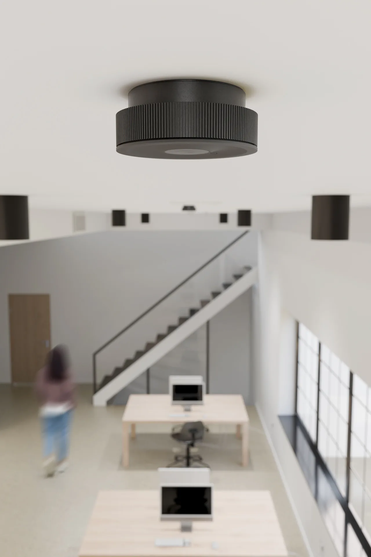 Sensorbasierte Lichtsteuerung für Büro- und Bildungsbauten.