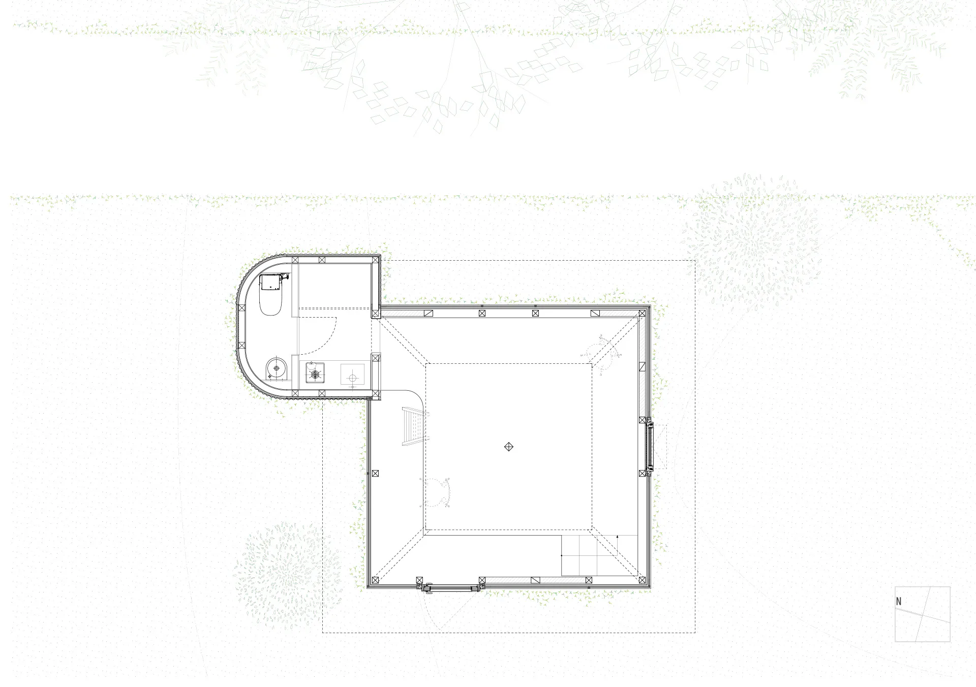Grundriss der unteren Ebene, Grafik