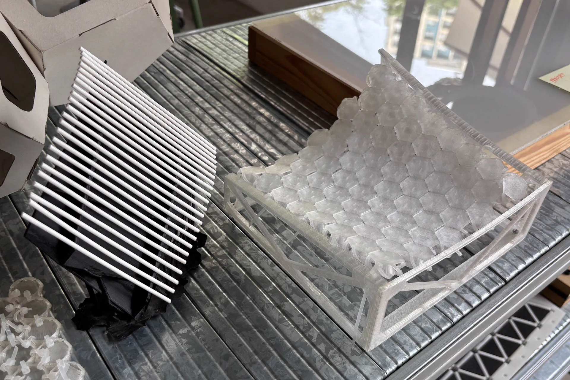Vorstudie aus transparenten Pailletten 3D Druck, LAVA.