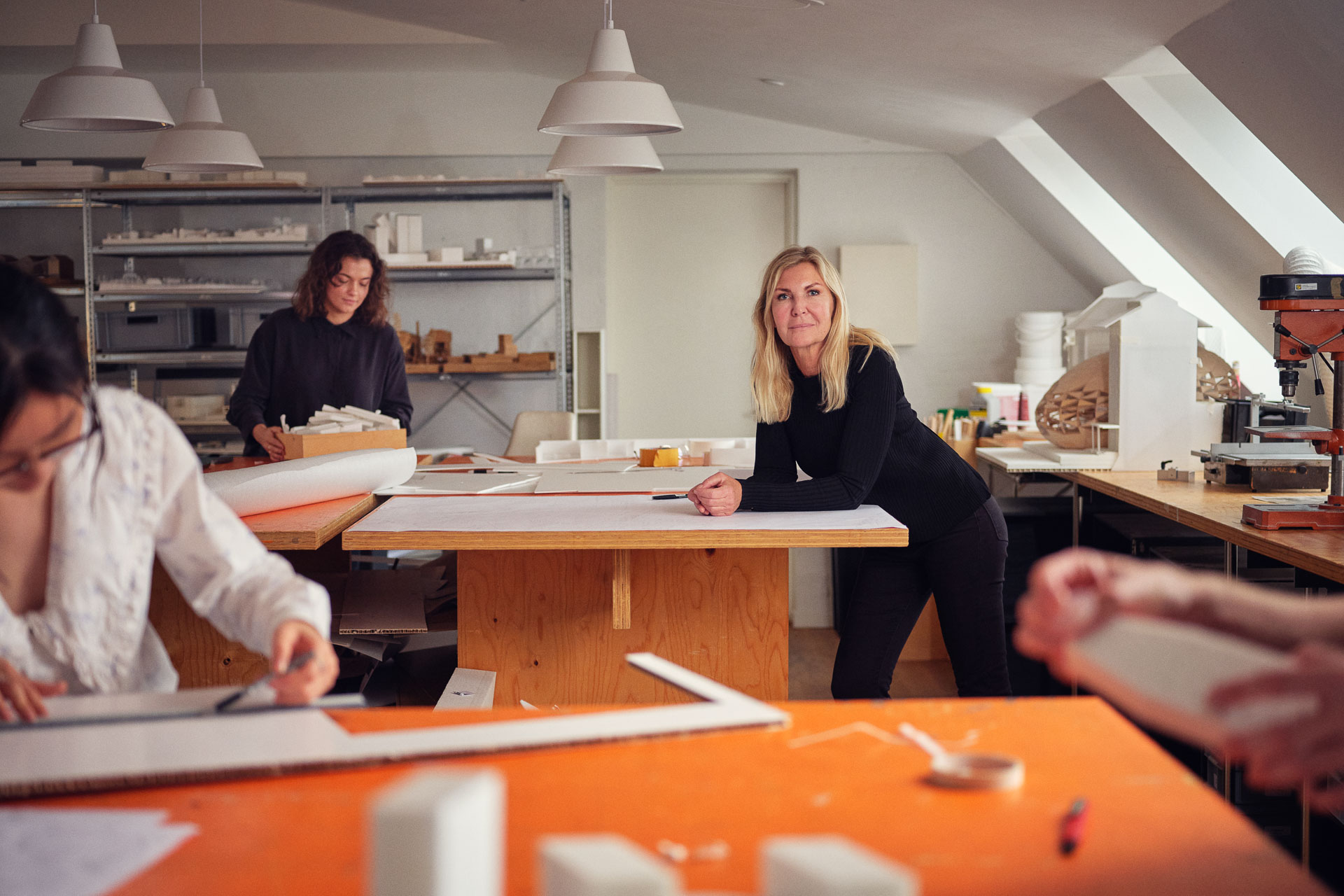 Dorte Mandrup arbeitet gerne mit Schaumstoffmodellen.