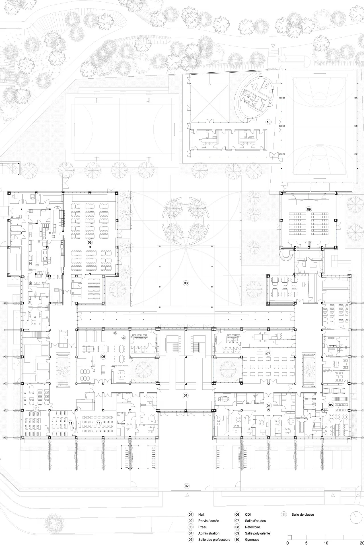 Grundriss Erdgeschoss M 1/500, Grafik