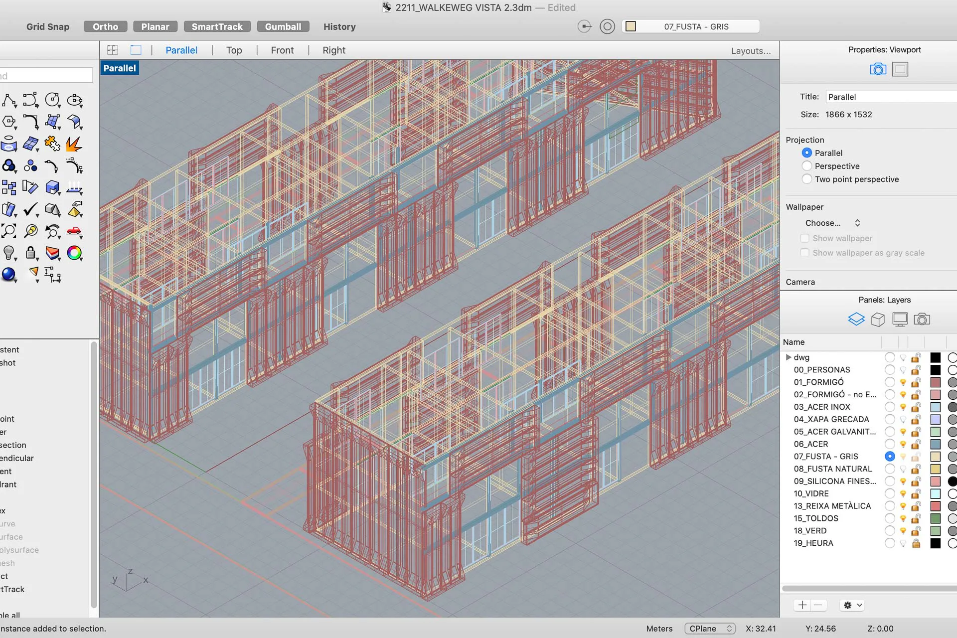 3D-Modellansicht der Reihenhäuser, Grafik