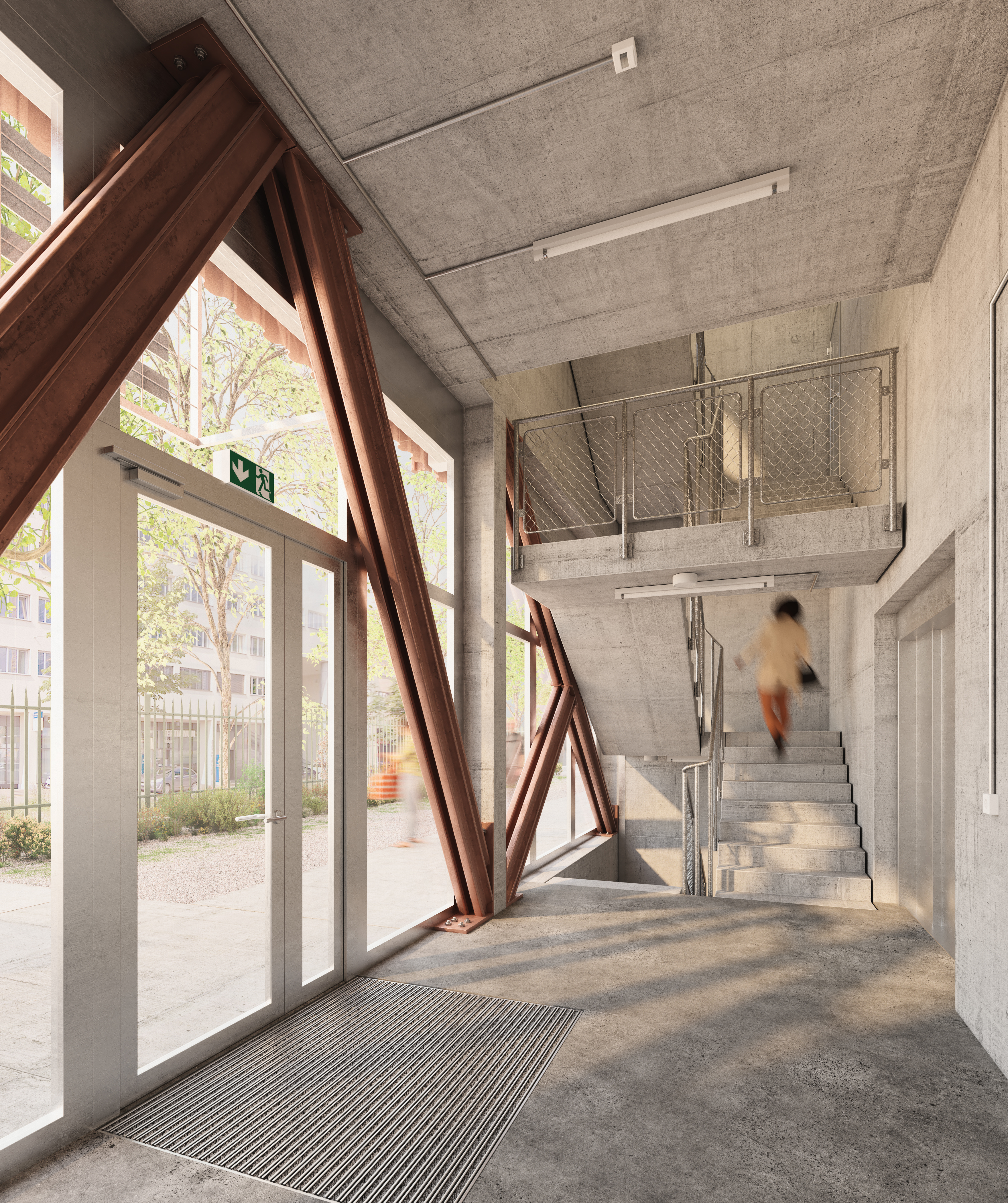 The entrance hall is on the ground floor.
